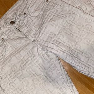 Gianfranco Ferre logo print skinny white jeans